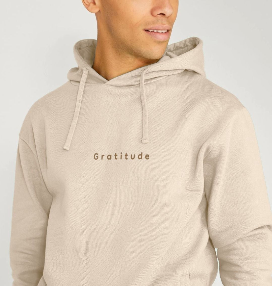 Gratitude Men's Pullover Organic Hoodie - Loom & Sprout