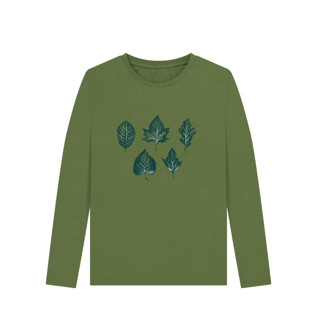 Khaki Printed Long Sleeve T Shirt