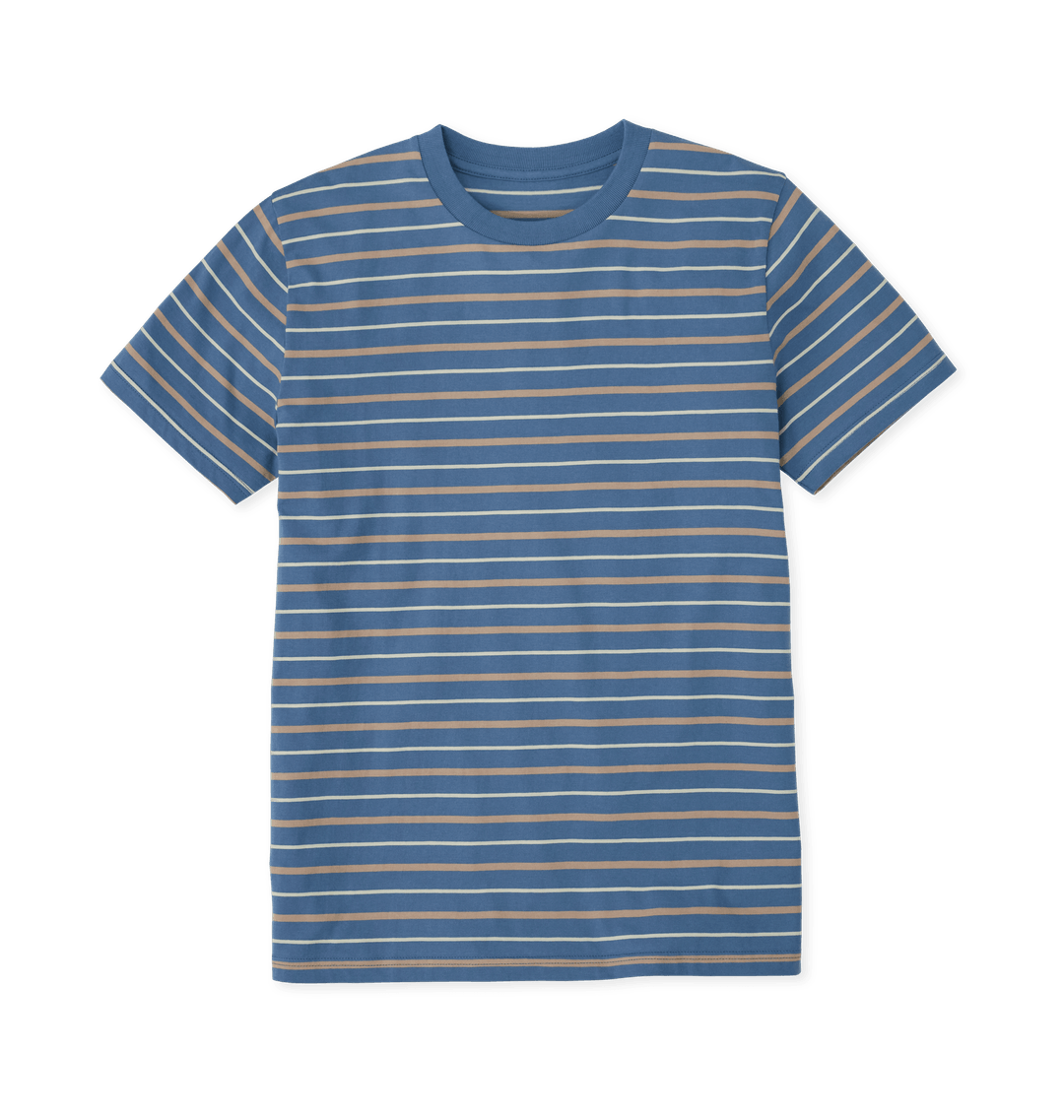 Taupe & Solent Stripes Printed Premium T-Shirt