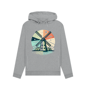 Light Heather Printed Hoody Featuring Stylish Windmill Design