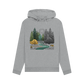 Light heather printed hoody with forest design