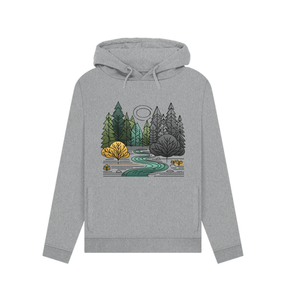 Light heather printed hoody with forest design