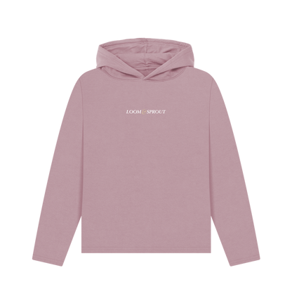 Loom and sprout branding logo mauve printed hoody