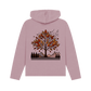 Mauve printed hoodie printed hoody featuring an autumn tree design
