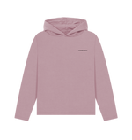 Mauve printed hoody "stronger than ever," showcasing a comfortable and stylish design.