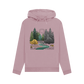Mauve printed hoody with forest design