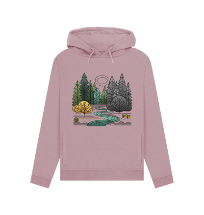 Mauve printed hoody with forest design
