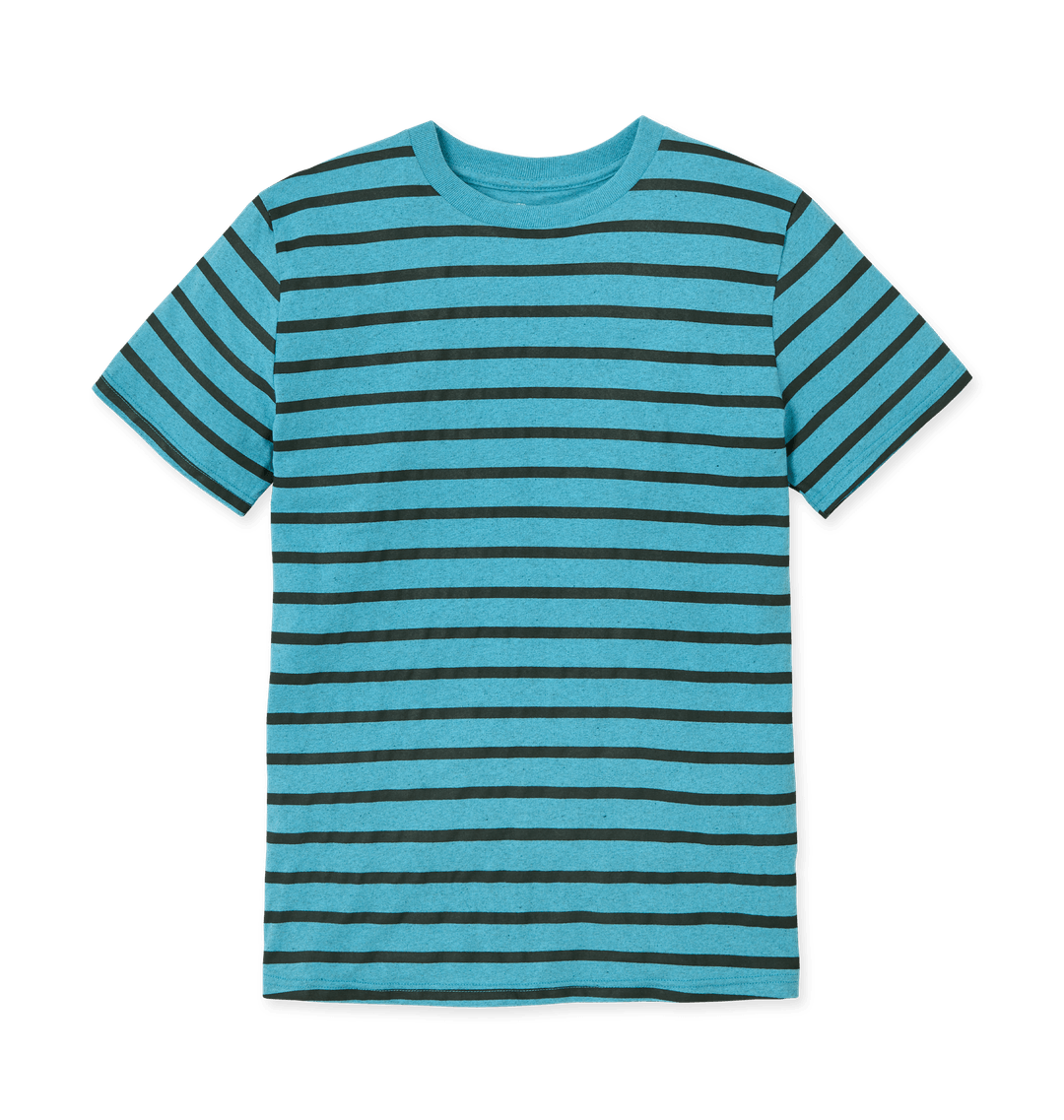 Ocean Blue Stripes Printed T-shirt