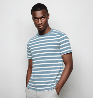 Men's Organic Cotton Blue Striped T-shirt - Loom & Sprout
