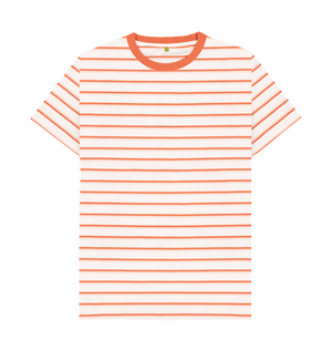Men's Organic Cotton Coral Striped T-shirt - Loom & Sprout