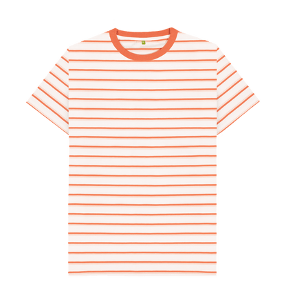 Men's Organic Cotton Coral Striped T-shirt - Loom & Sprout