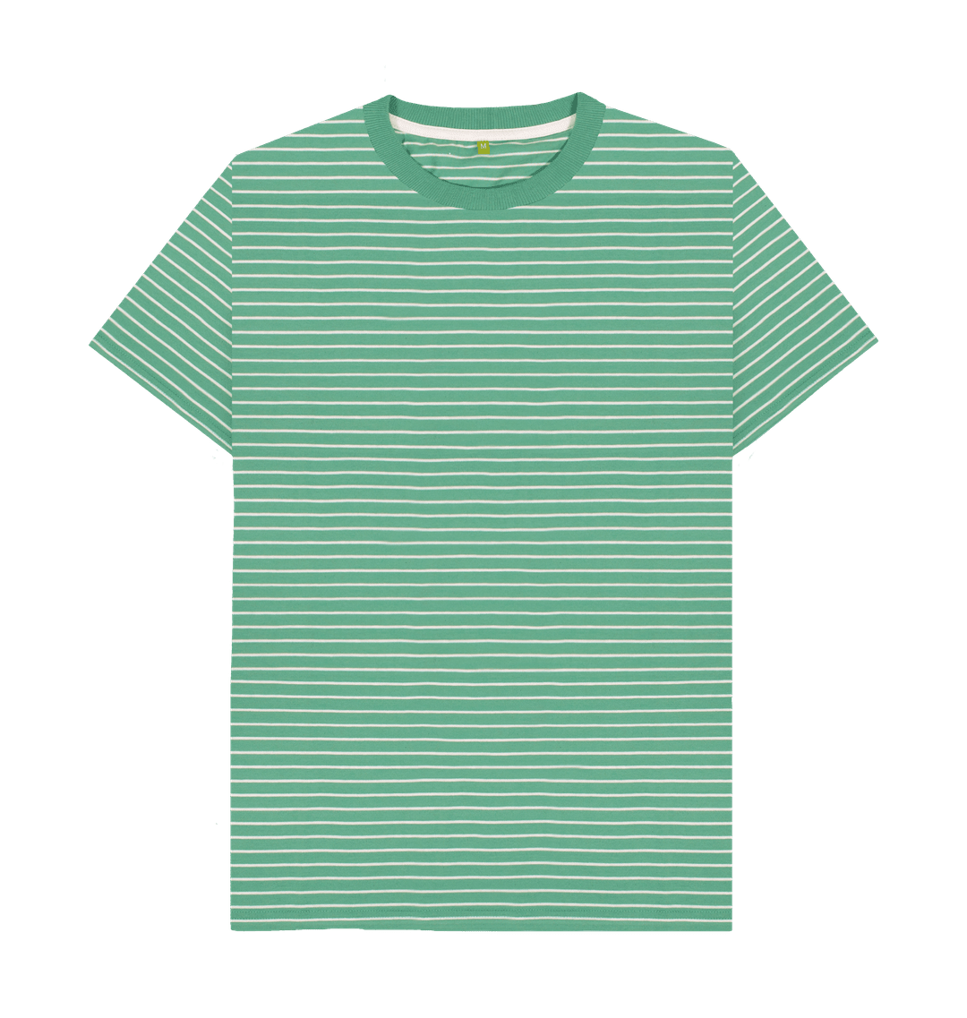 Men's Organic Cotton Green Striped T-shirt - Loom & Sprout