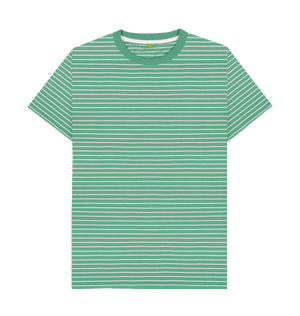 Men's Organic Cotton Green Striped T-shirt - Loom & Sprout