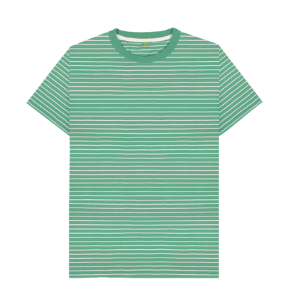 Men's Organic Cotton Green Striped T-shirt - Loom & Sprout