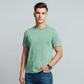 Men's Organic Cotton Green Striped T-shirt - Loom & Sprout
