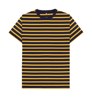 Men's Organic Cotton Navy & Mustard Striped T-shirt - Loom & Sprout