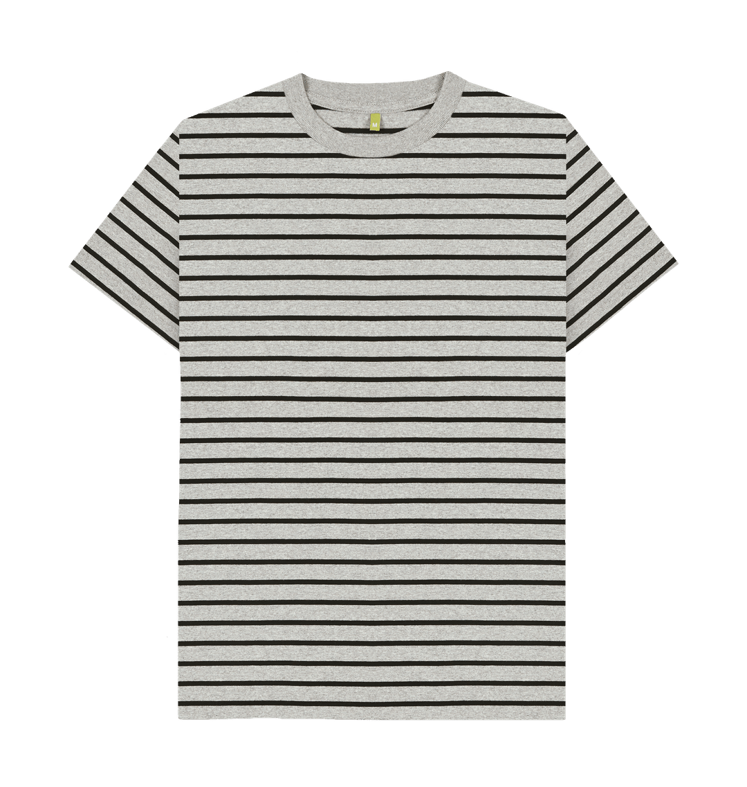 Men's Organic Cotton Stone Blue & Rust Striped T-shirt - Loom & Sprout