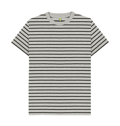 Men's Organic Cotton Stone Blue & Rust Striped T-shirt - Loom & Sprout