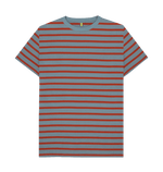 Men's Organic Cotton Stone Blue & Rust Striped T-shirt - Loom & Sprout
