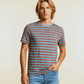 Men's Organic Cotton Stone Blue & Rust Striped T-shirt - Loom & Sprout