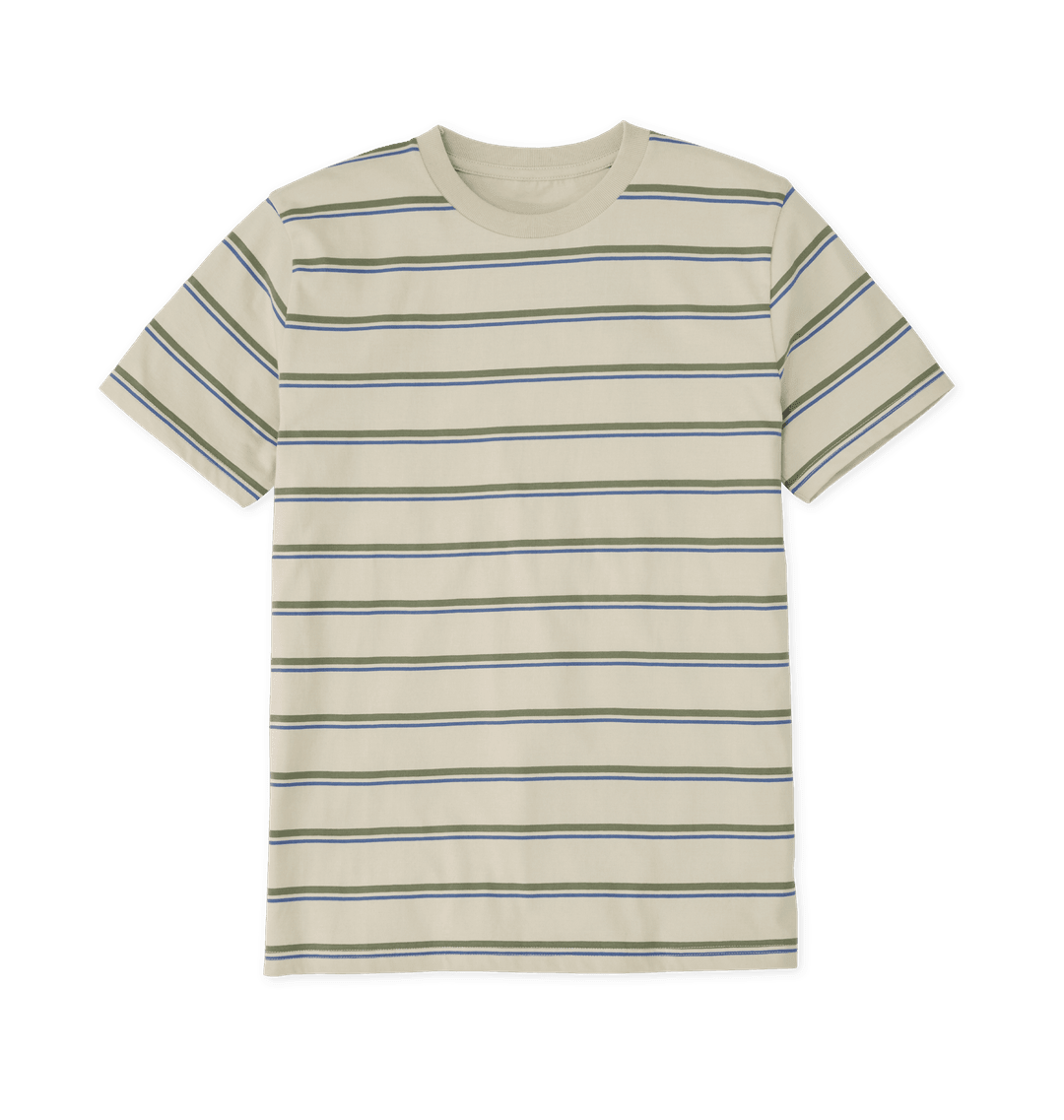 Men's Organic Cotton Taupe & Solent Striped T-shirt - Loom & Sprout