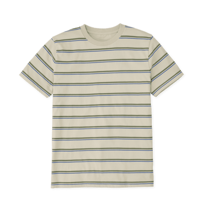 Men's Organic Cotton Taupe & Solent Striped T-shirt - Loom & Sprout