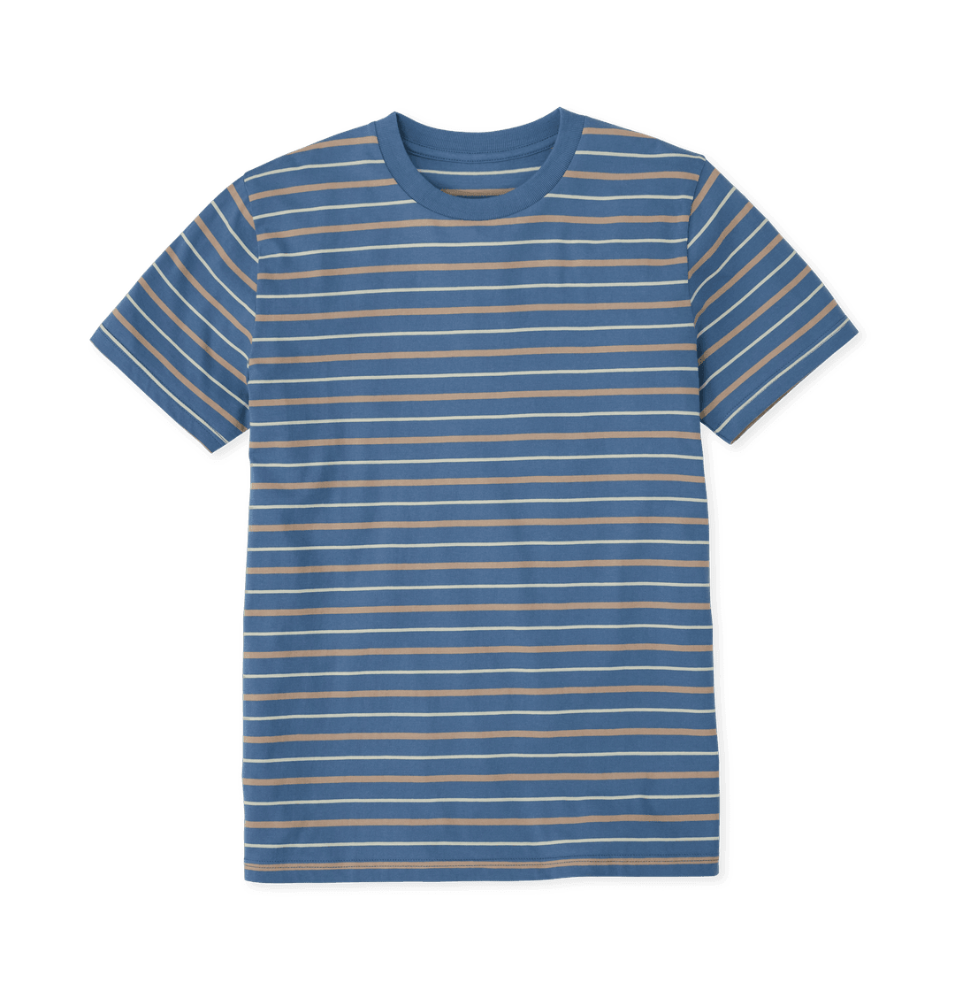 Men's Organic Cotton Taupe & Solent Striped T-shirt - Loom & Sprout
