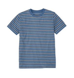 Men's Organic Cotton Taupe & Solent Striped T-shirt - Loom & Sprout
