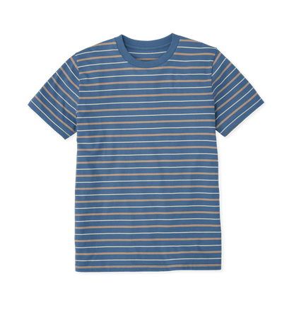 Men's Organic Cotton Taupe & Solent Striped T-shirt - Loom & Sprout