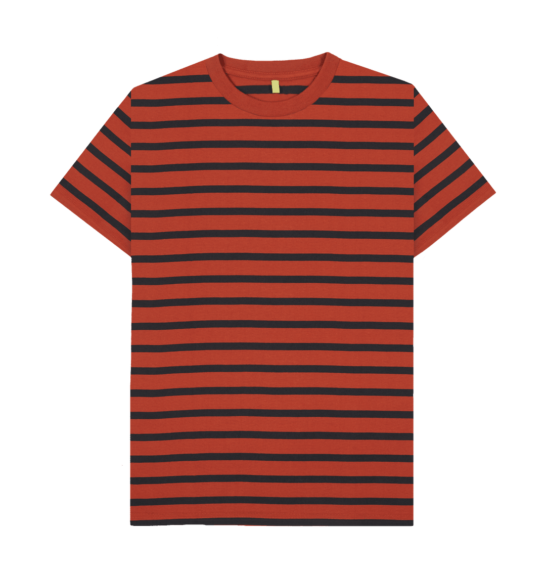 Men's Organic Cotton Taupe & Solent Striped T-shirt - Loom & Sprout