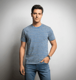 Men's Organic Cotton Taupe & Solent Striped T-shirt - Loom & Sprout