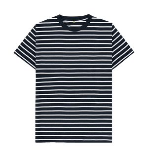 Men's Organic Cotton White Striped T-shirt - Loom & Sprout