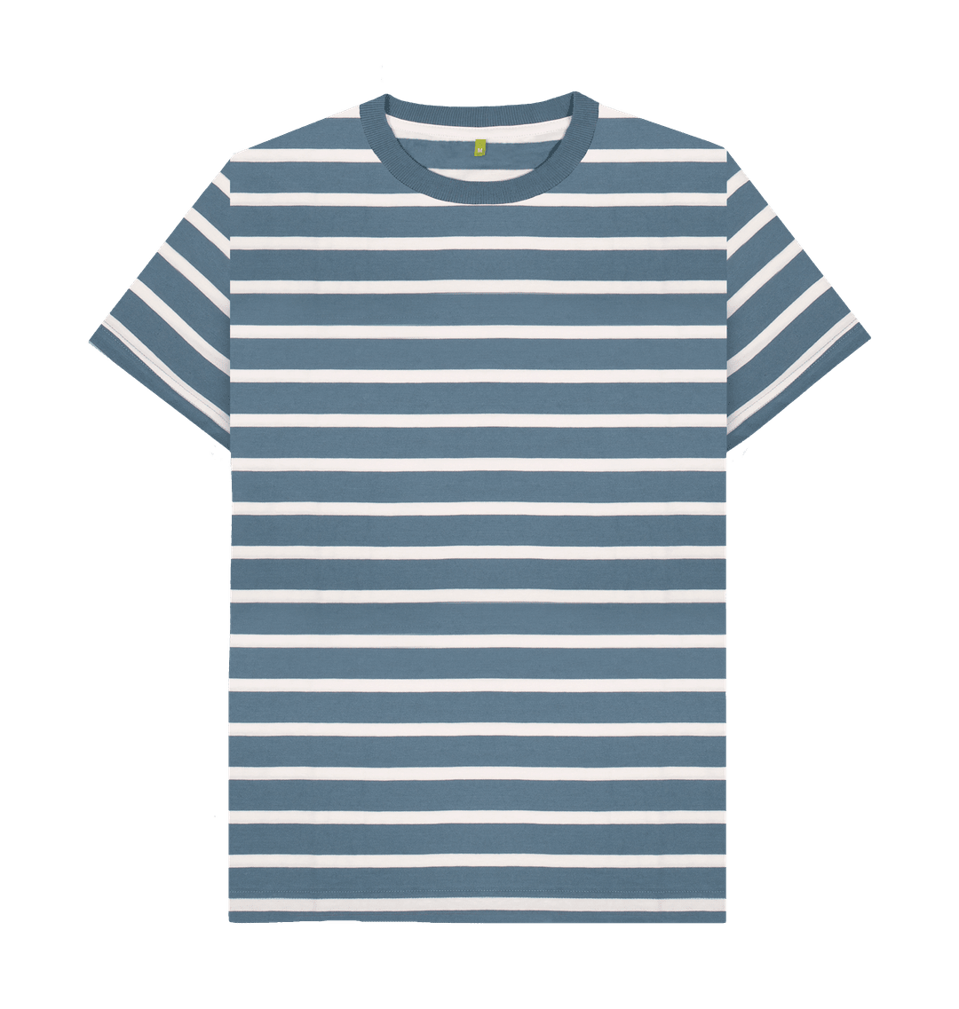 Men's Organic Cotton White Striped T-shirt - Loom & Sprout