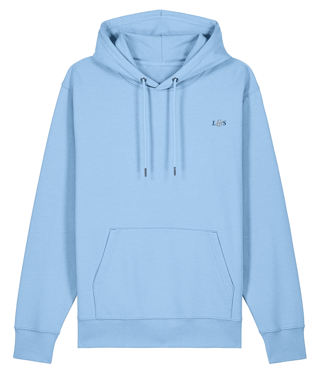 Men’s Pullover Ocean Blue Hoodie | Organic, Regular Fit - Loom & Sprout
