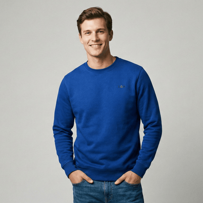 Men’s Pullover Ocean Blue Sweatshirt | Organic, Regular Fit - Loom & Sprout