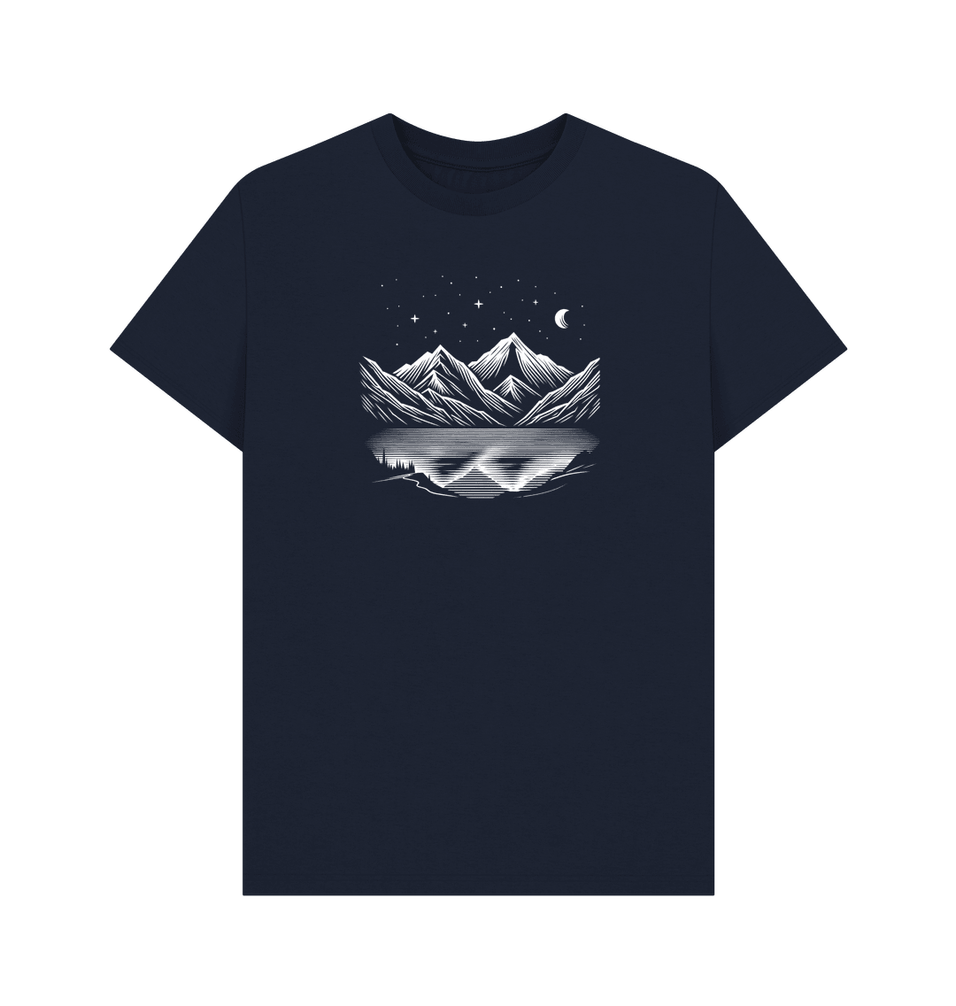 Moonlit Peaks Men's Organic T-shirts - Loom & Sprout