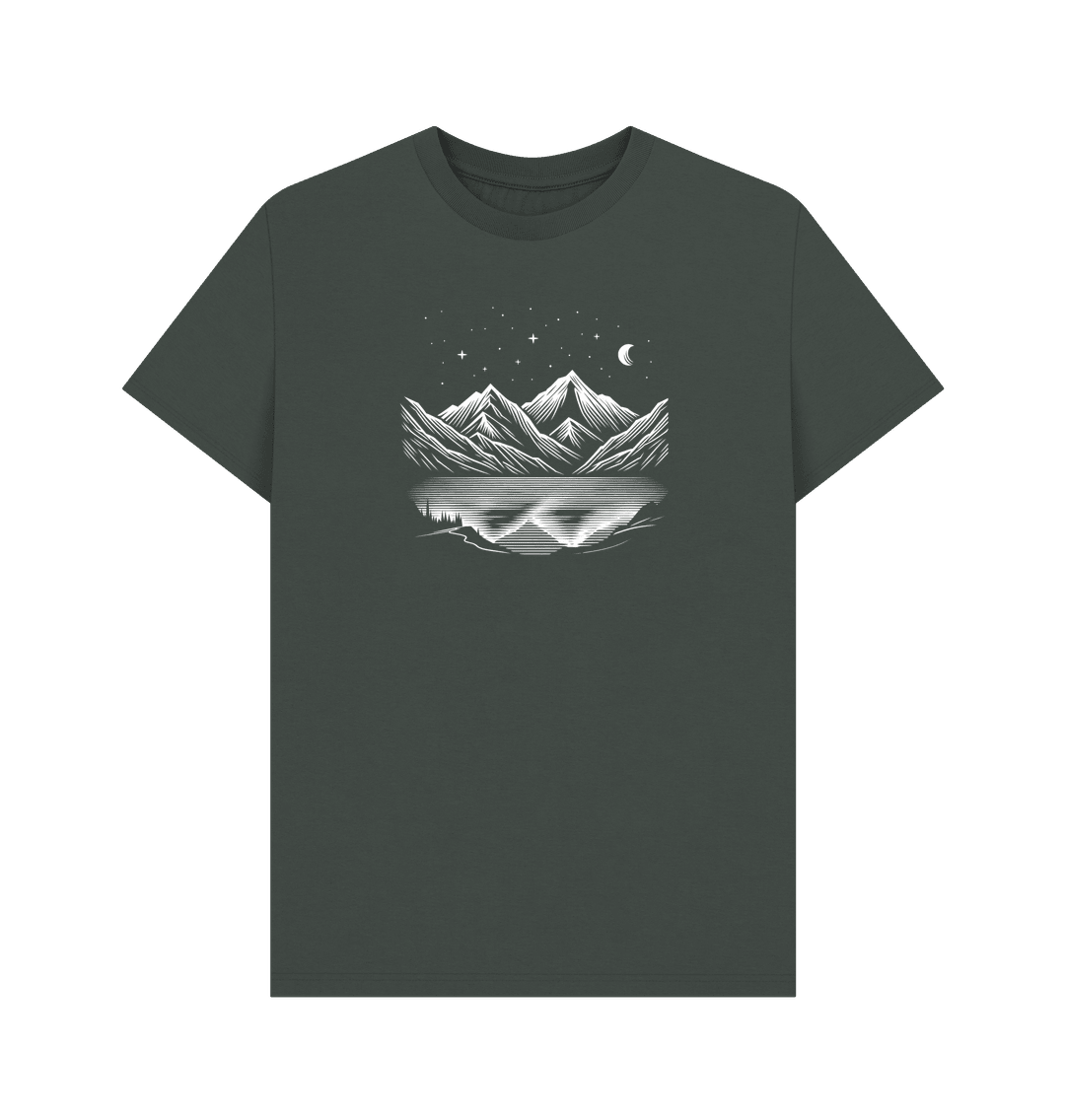 Moonlit Peaks Men's Organic T-shirts - Loom & Sprout