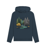 Navy blue printed hoody with forest design