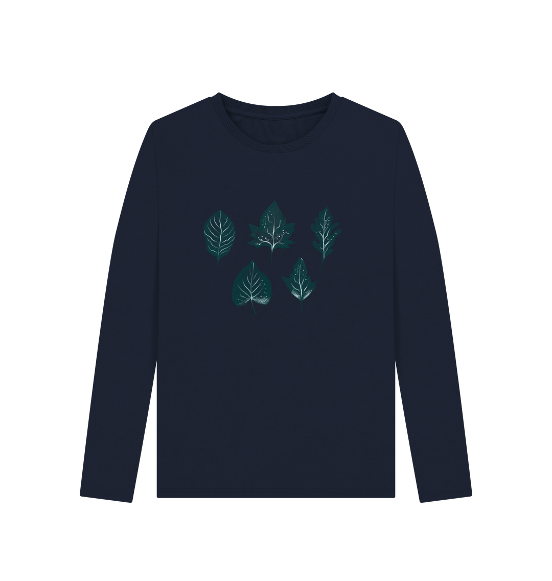 Navy Blue Printed Long Sleeve T Shirt