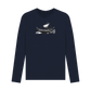 Navy Blue Printed Long Sleeve T-Shirt Showcasing a Boat Print