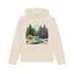 Oat printed hoody featuring a serene forest scene
