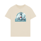 Oat Printed T-shirt Showcasing a Shining Lighthouse Design.