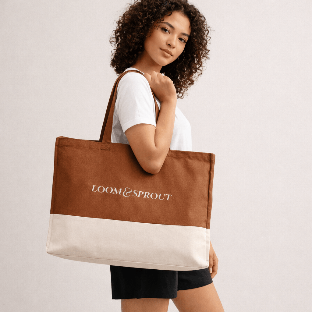 Organic Canvas Contrast Shopper | LOOM & SPROUT - Loom & Sprout
