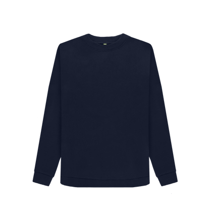 Navy Blue Women's Crewneck Organic Jumpers