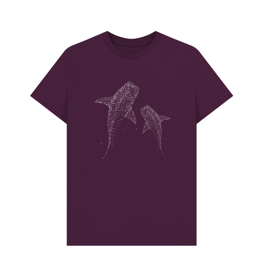 Purple Printed T-shirt With Two Shark Designs