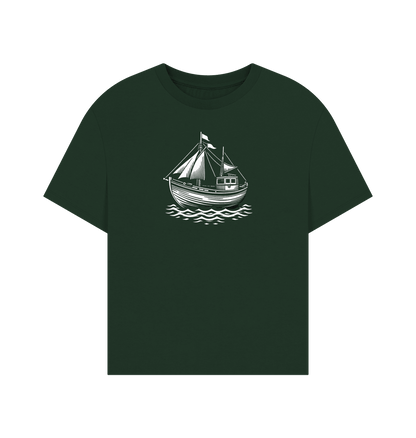 Sail Away Women's Oversized Organic T-Shirt - Loom & Sprout