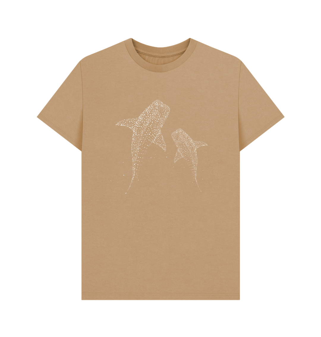 Sand Printed T-shirt Purple Printed T-shirt With Two Shark Designs