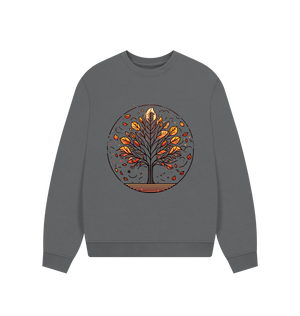 Slate Grey Inner Peace Women's Oversized Fit Organic Jumpers