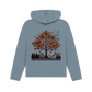 Stone blue hoodie printed hoody featuring an autumn tree design