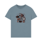 Stone Blue Printed T-shirt Showcasing a Vibrant Fish Pattern